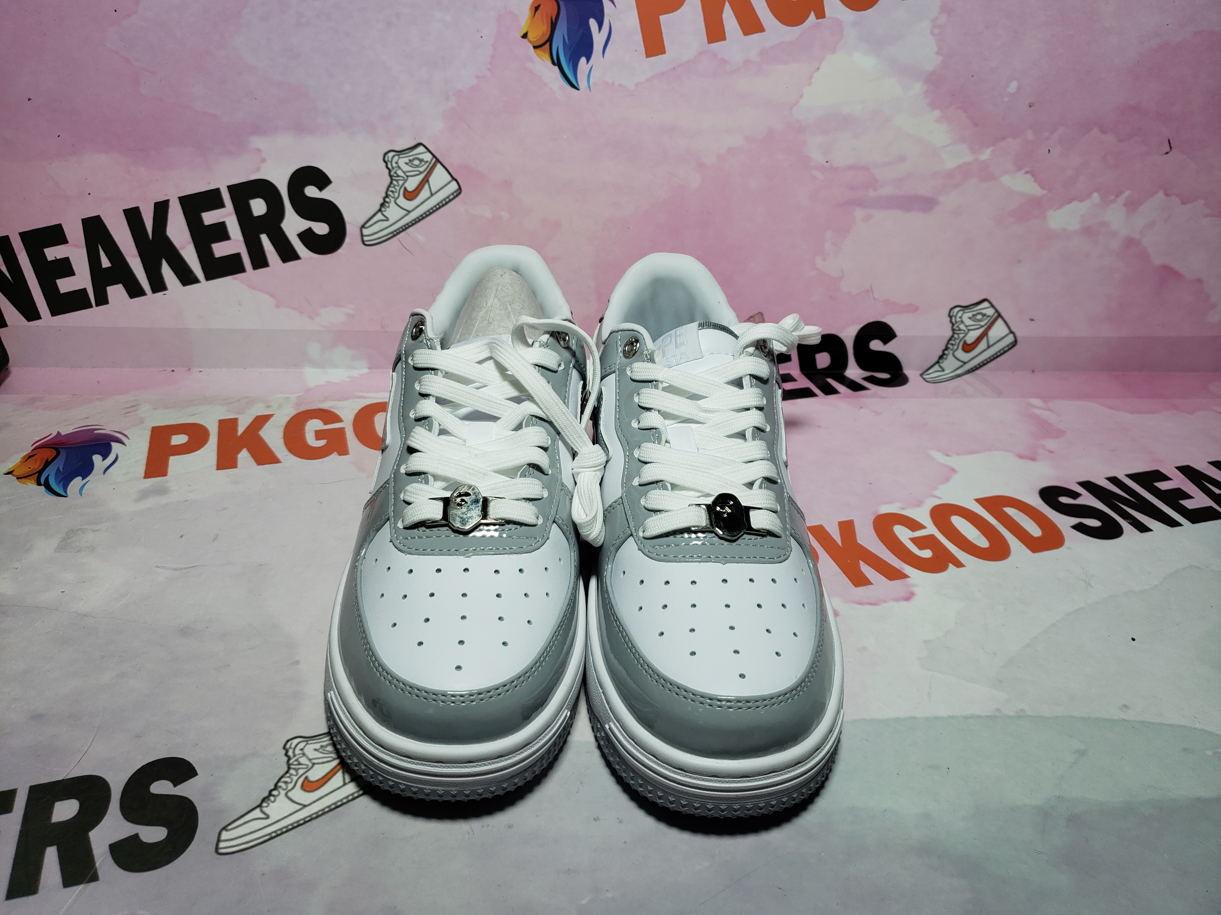 Special Sale A Bathing Ape Bape Sta Low White Grey Rao Noodles 1170-191-021