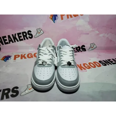Special Sale A Bathing Ape Bape Sta Low White Grey Rao Noodles 1170-191-021 02