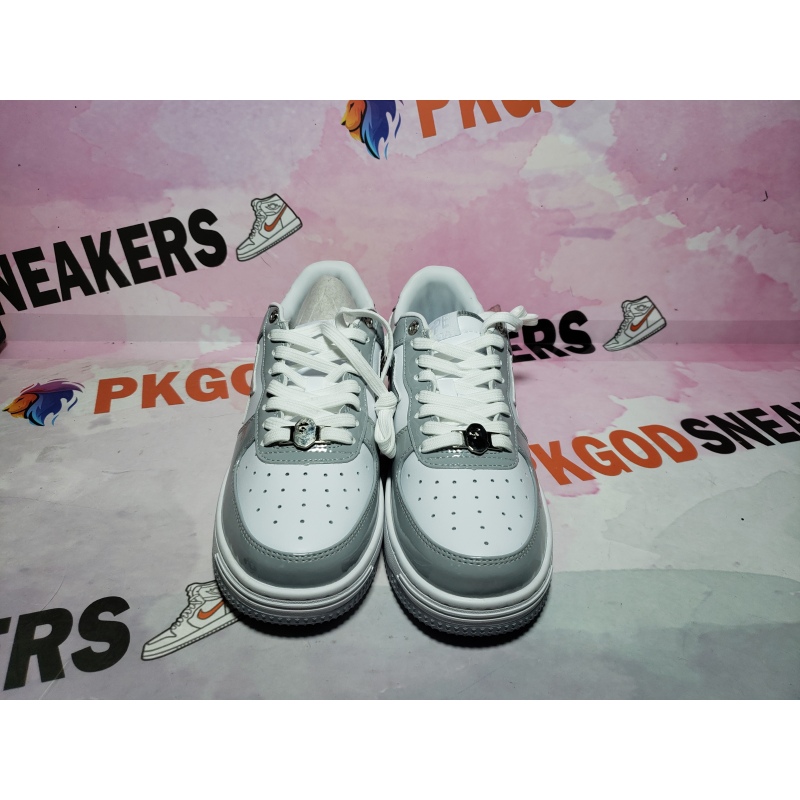Special Sale A Bathing Ape Bape Sta Low White Grey Rao Noodles 1170-191-021