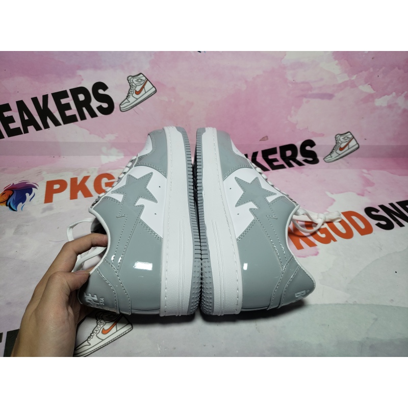 Special Sale A Bathing Ape Bape Sta Low White Grey Rao Noodles 1170-191-021