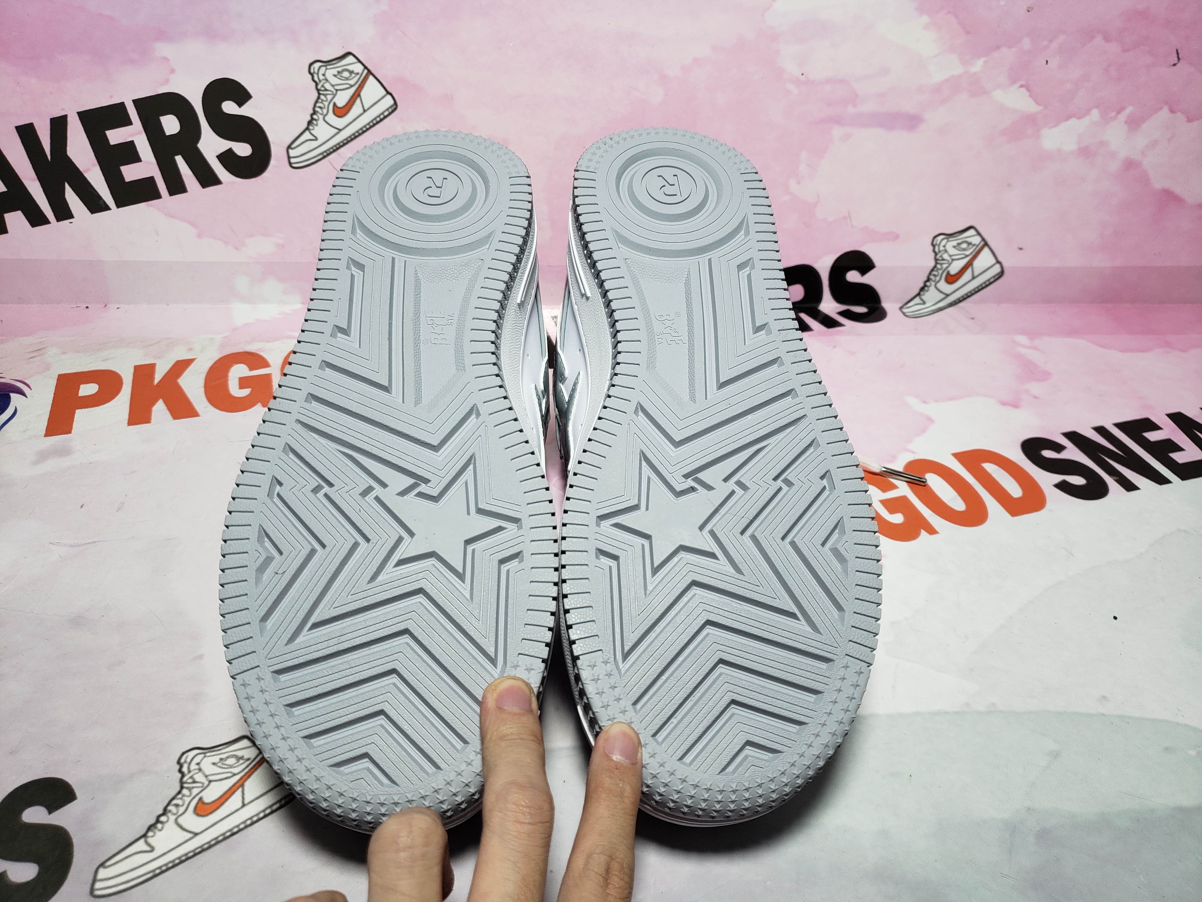 Special Sale A Bathing Ape Bape Sta Low White Grey Rao Noodles 1170-191-021