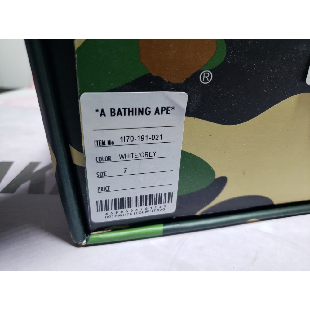 Special Sale A Bathing Ape Bape Sta Low White Grey Rao Noodles 1170-191-021