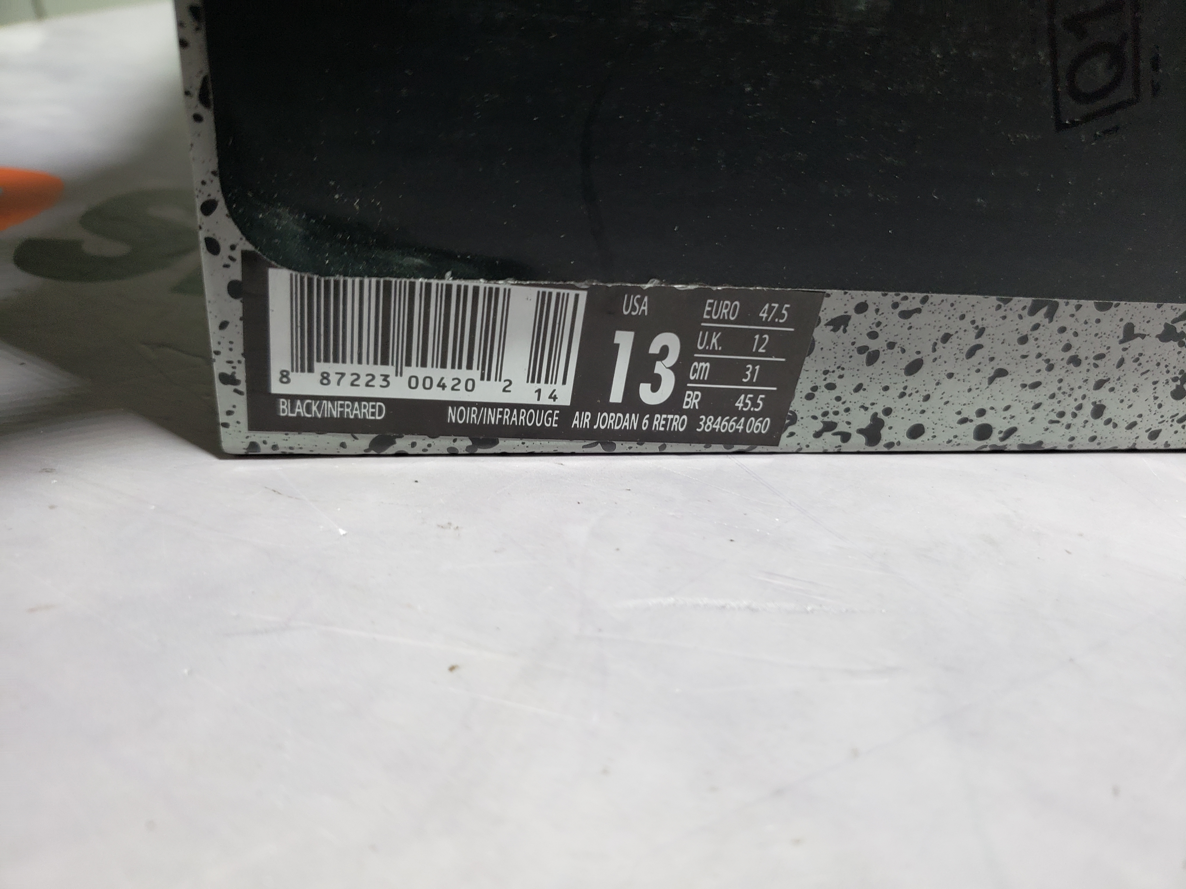 OG Air Jordan 6 Retro Infrared 384664-060 