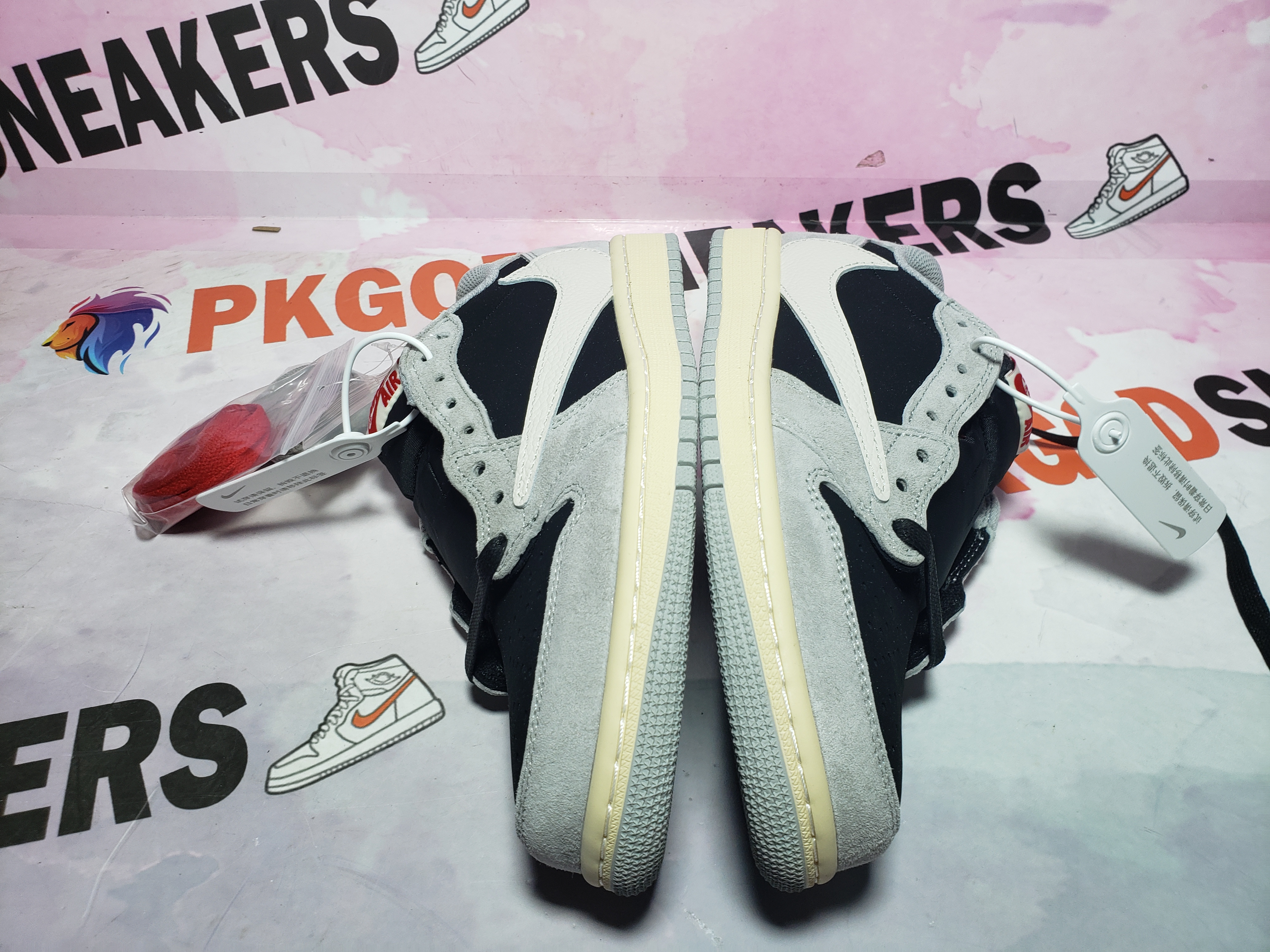 PKGoden Travis Scott x Air Jordan 1 Low White Grey Low Gang DM7866-010  