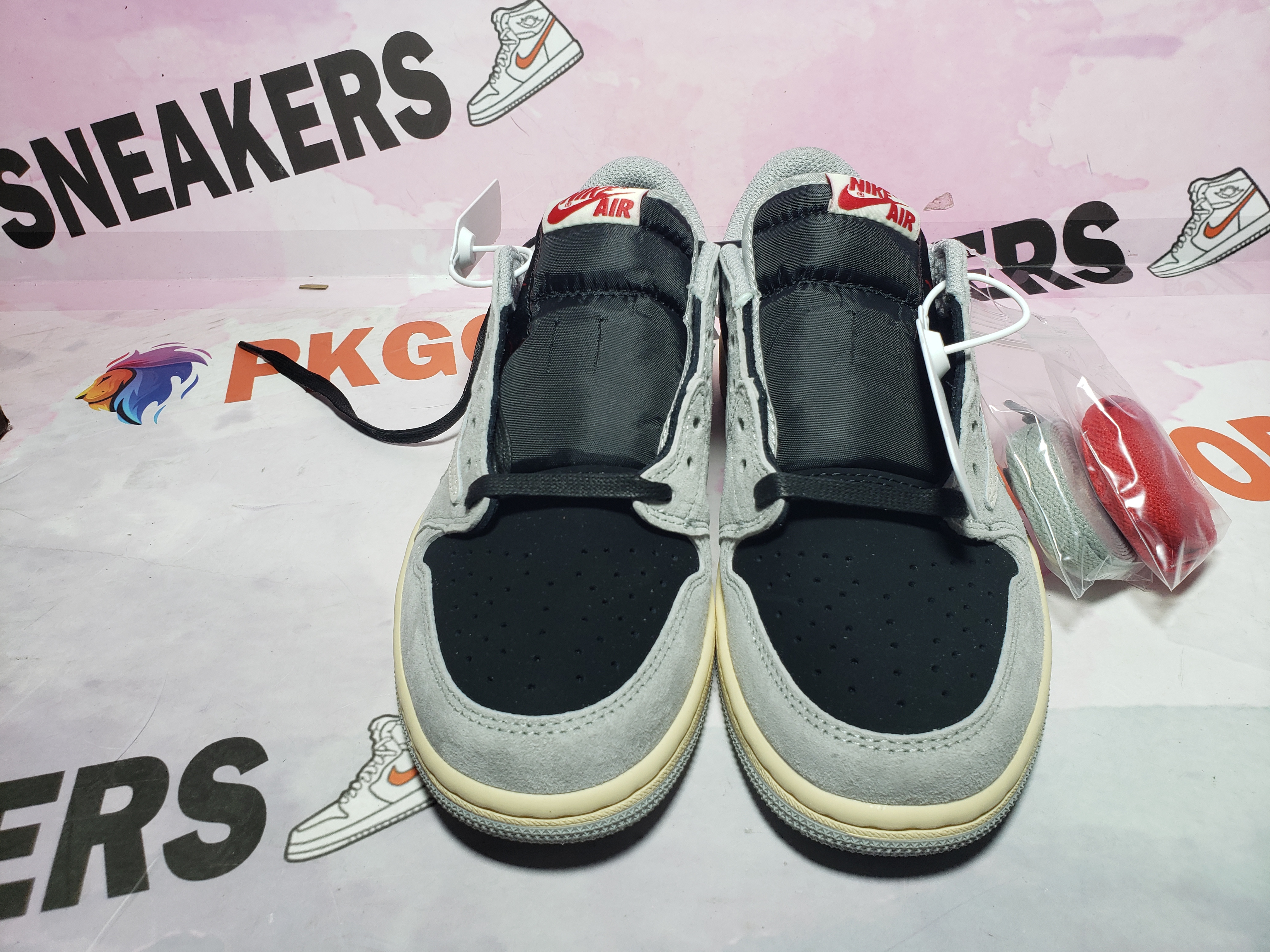 PKGoden Travis Scott x Air Jordan 1 Low White Grey Low Gang DM7866-010  