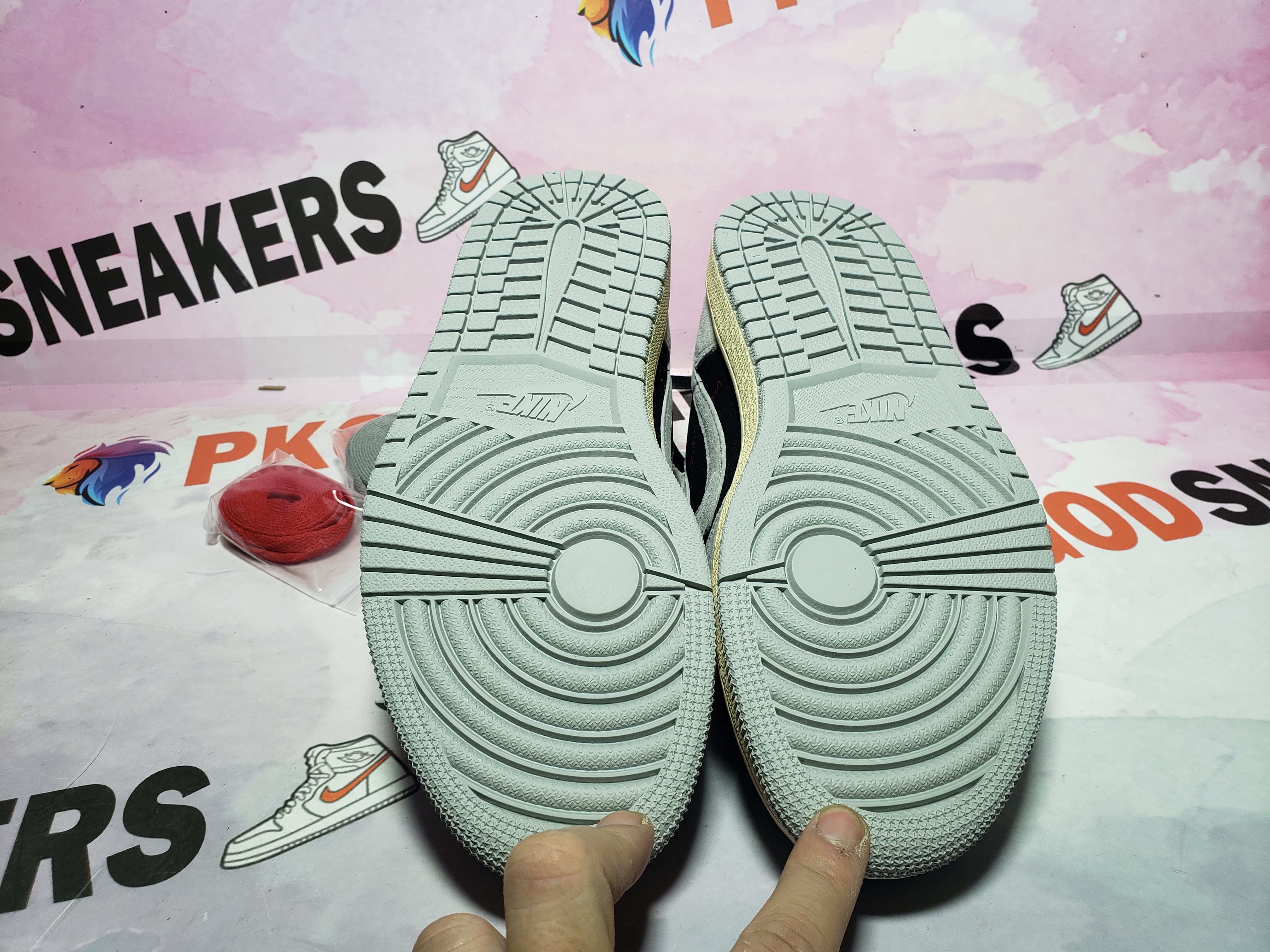 PKGoden Travis Scott x Air Jordan 1 Low White Grey Low Gang DM7866-010  