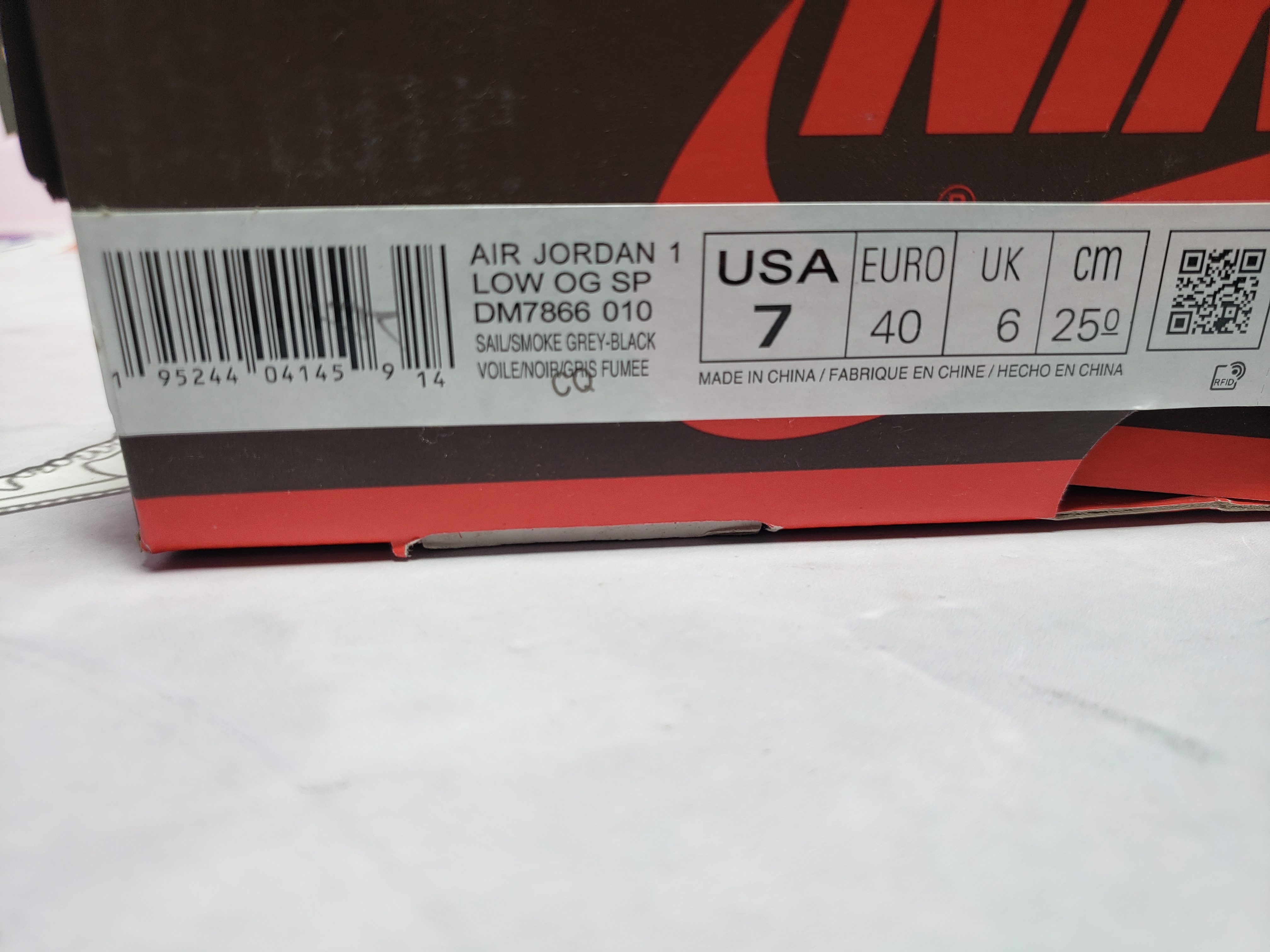 PKGoden Travis Scott x Air Jordan 1 Low White Grey Low Gang DM7866-010  