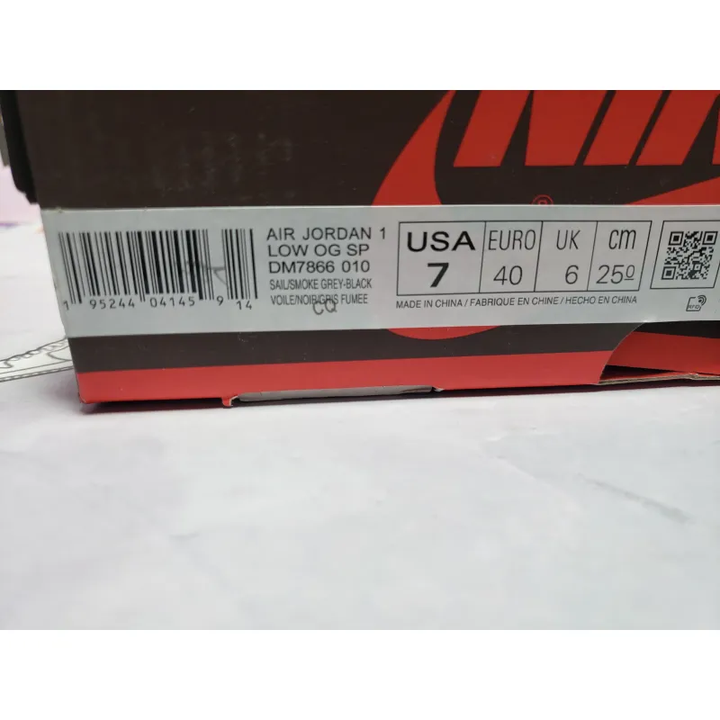 PKGoden Travis Scott x Air Jordan 1 Low White Grey Low Gang DM7866-010  
