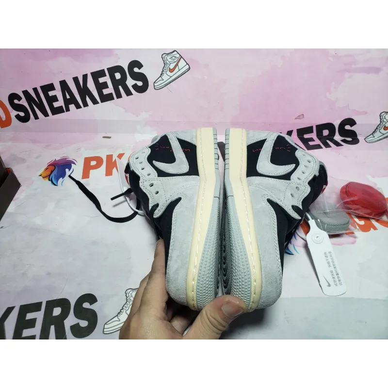 PKGoden Travis Scott x Air Jordan 1 Low White Grey Low Gang DM7866-010  