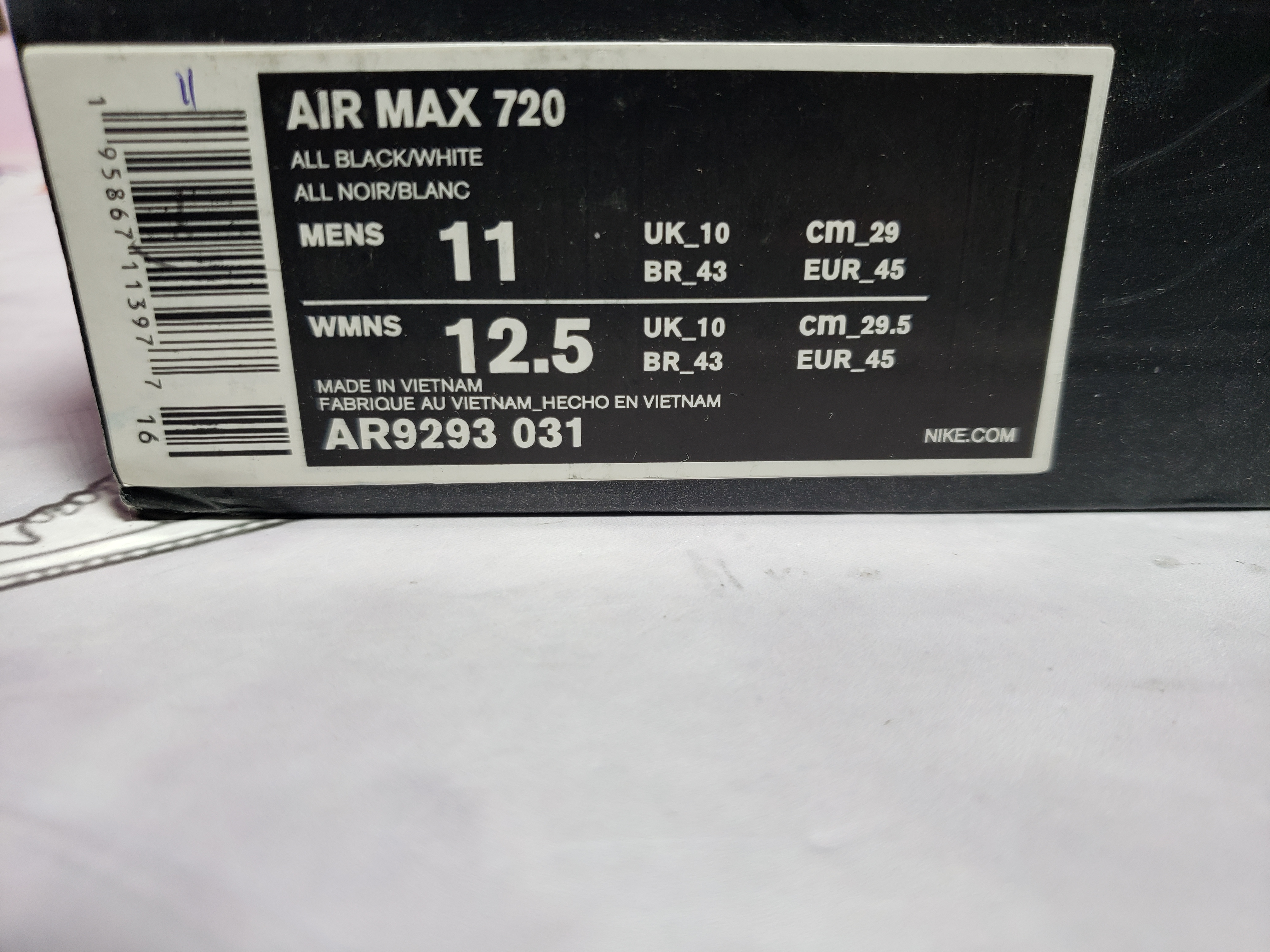 OG Air Max 720 Triple Black