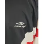 Balenciaga BLCG 24FW 3B red and white splicing hooded sports suit jacket