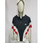 Balenciaga BLCG 24FW 3B red and white splicing hooded sports suit jacket