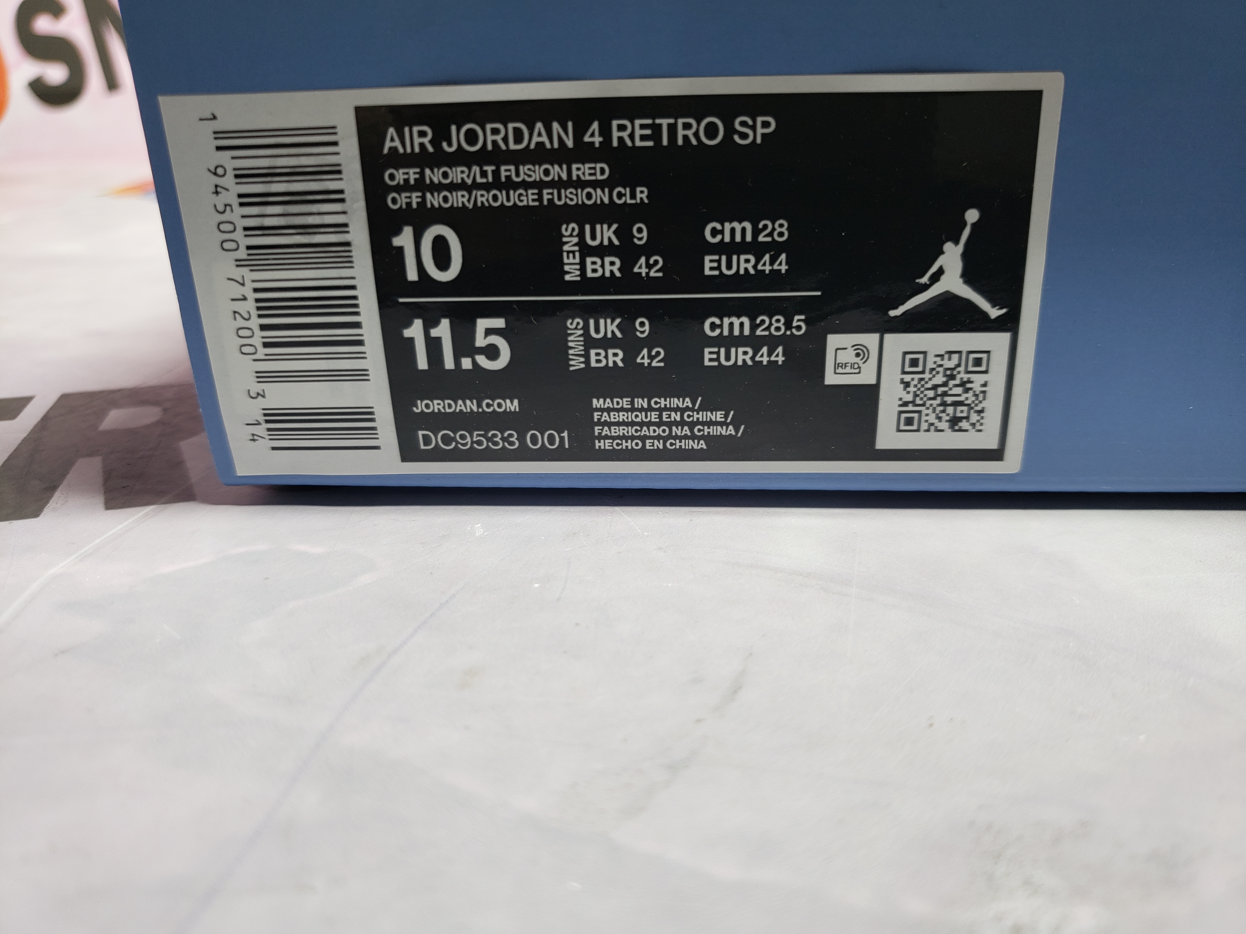 PKGoden Jordan 4 Retro Union Off Noir DC9533-001