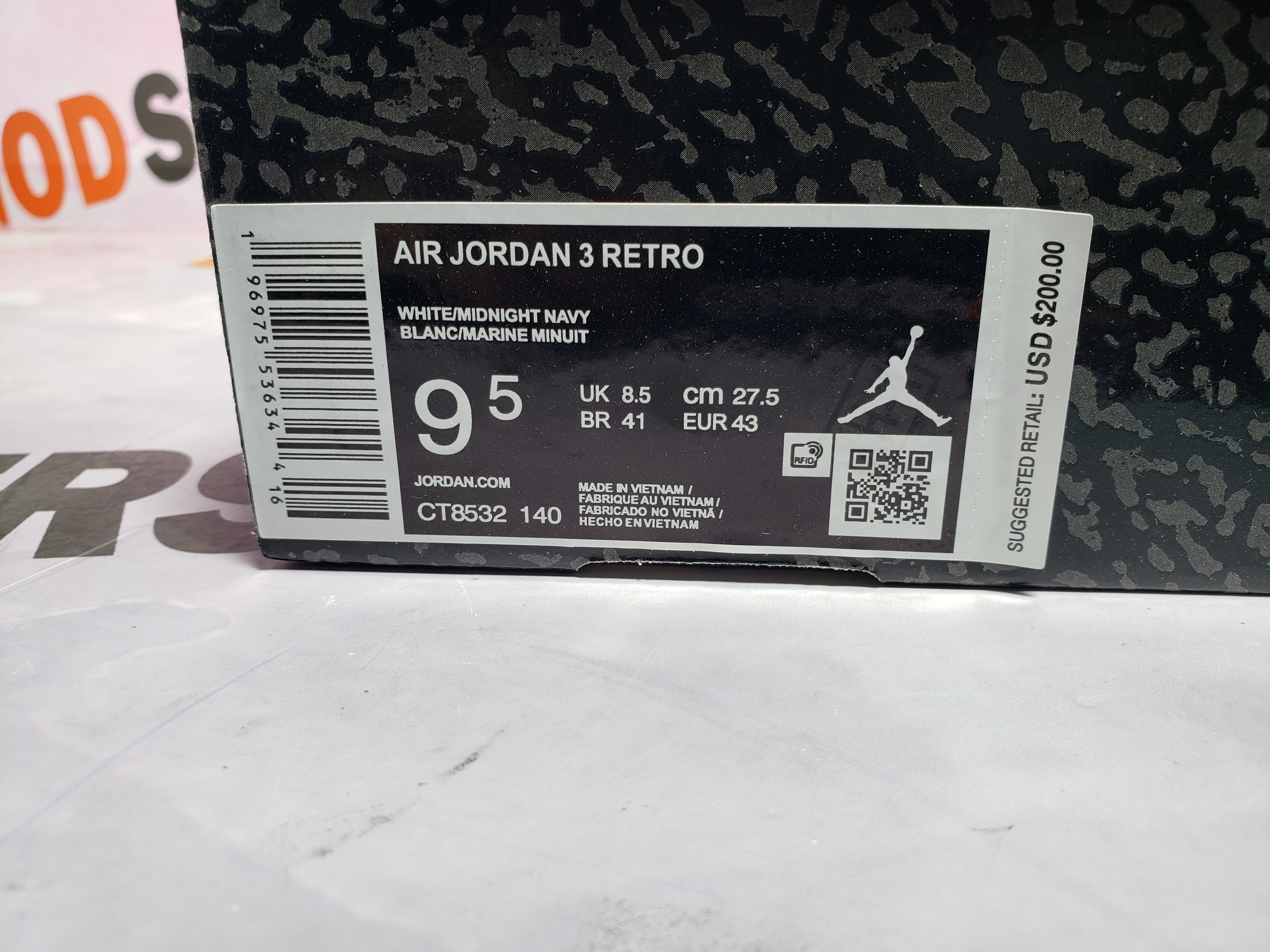 PKGoden Jordan 3 Retro Midnight Navy CT8532-140