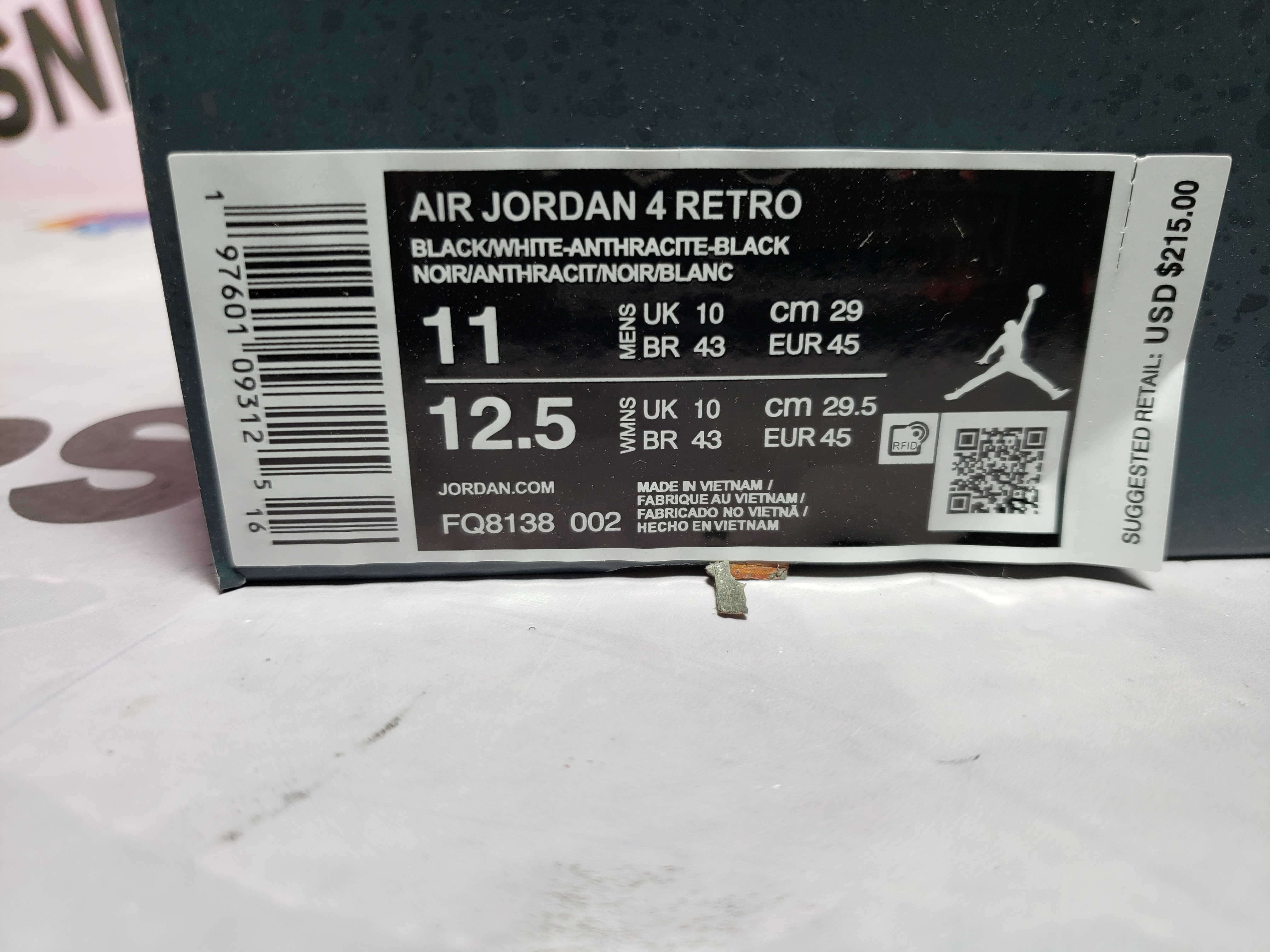 【Flash Sales】PKGoden Air Jordan 4 Fear FQ8138-002 