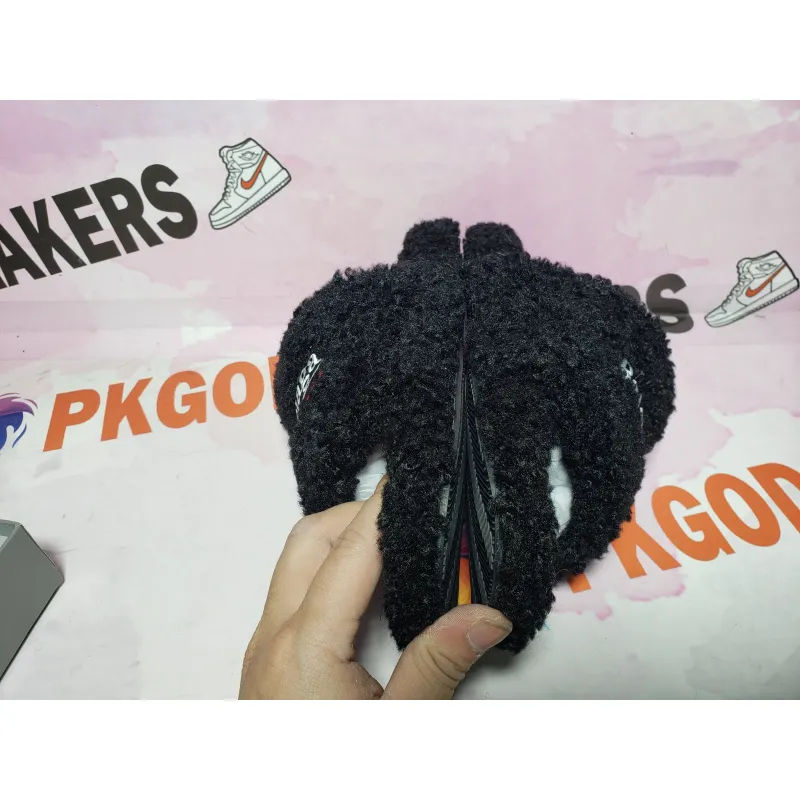 Balenciaga Black Furry Slides