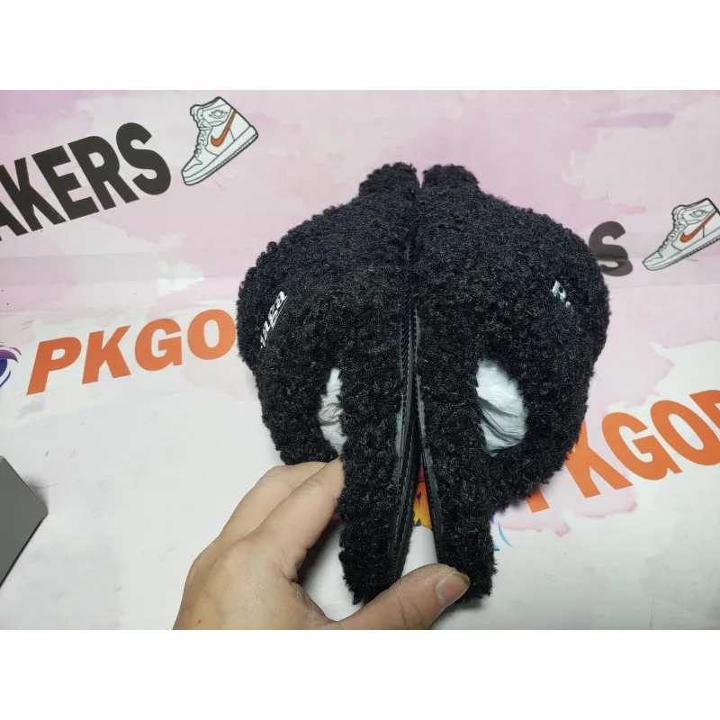 Balenciaga Black Furry Slides