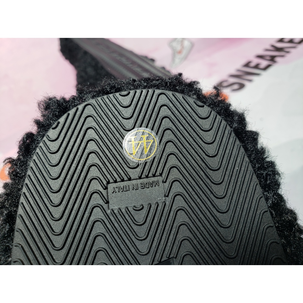 Balenciaga Black Furry Slides