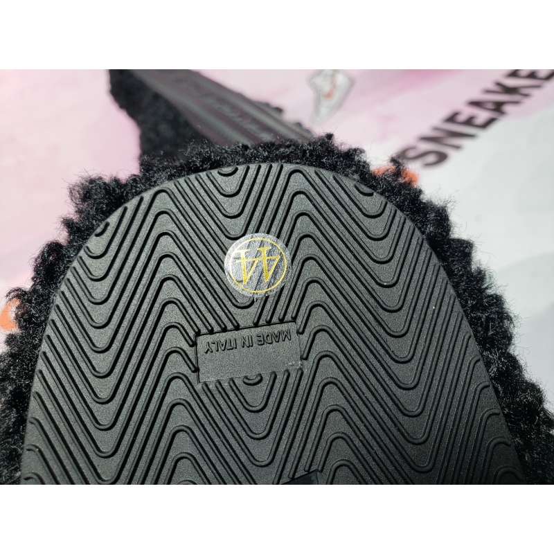 Balenciaga Black Furry Slides
