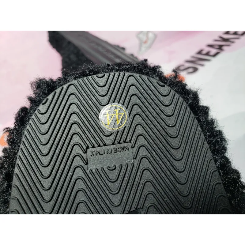 Balenciaga Black Furry Slides