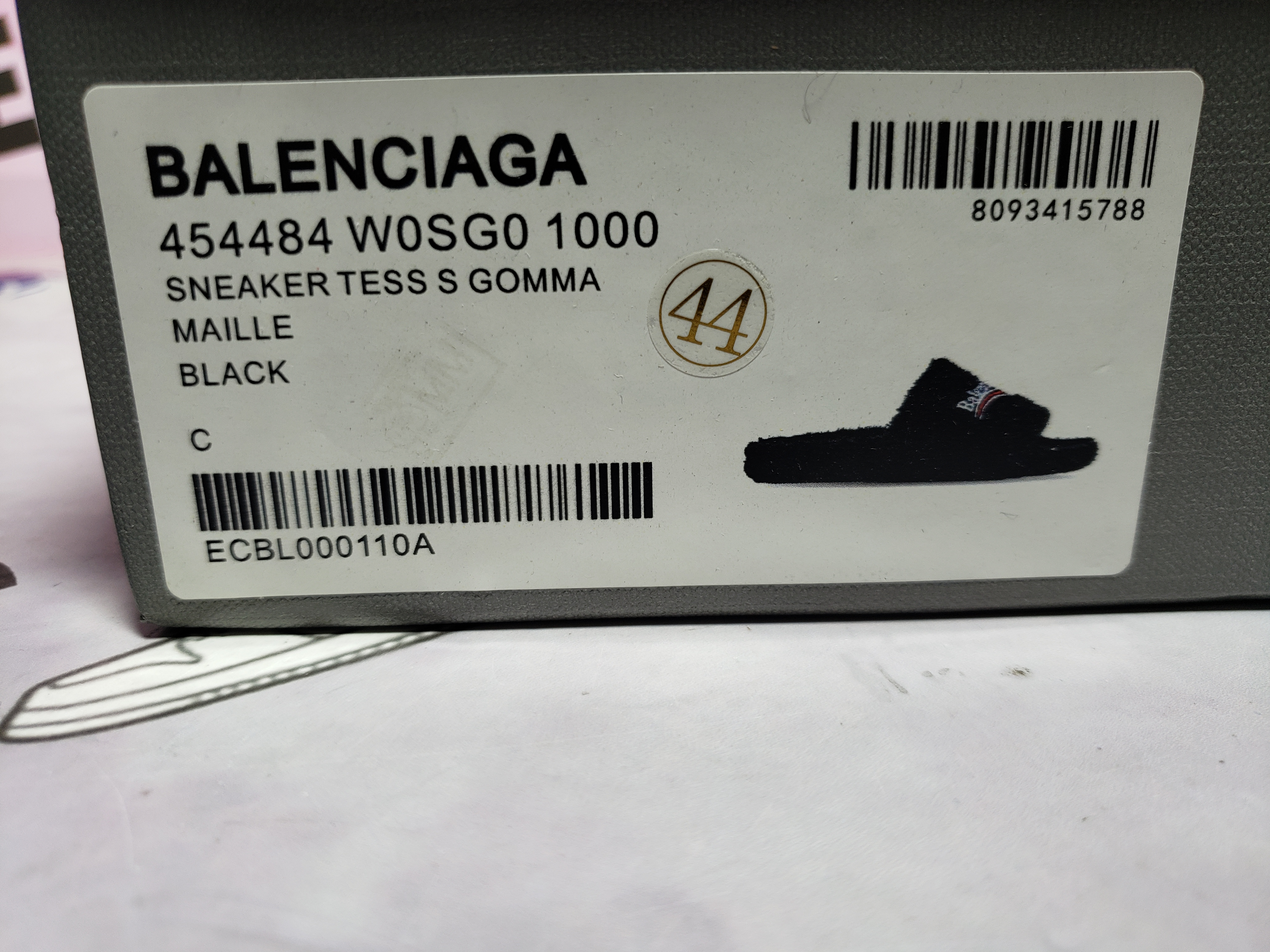 Balenciaga Black Furry Slides