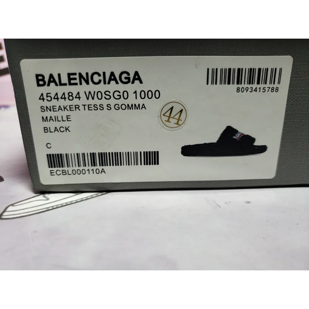 Balenciaga Black Furry Slides