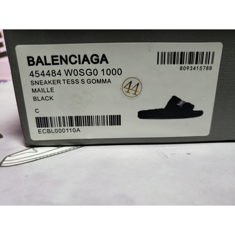 Balenciaga Black Furry Slides