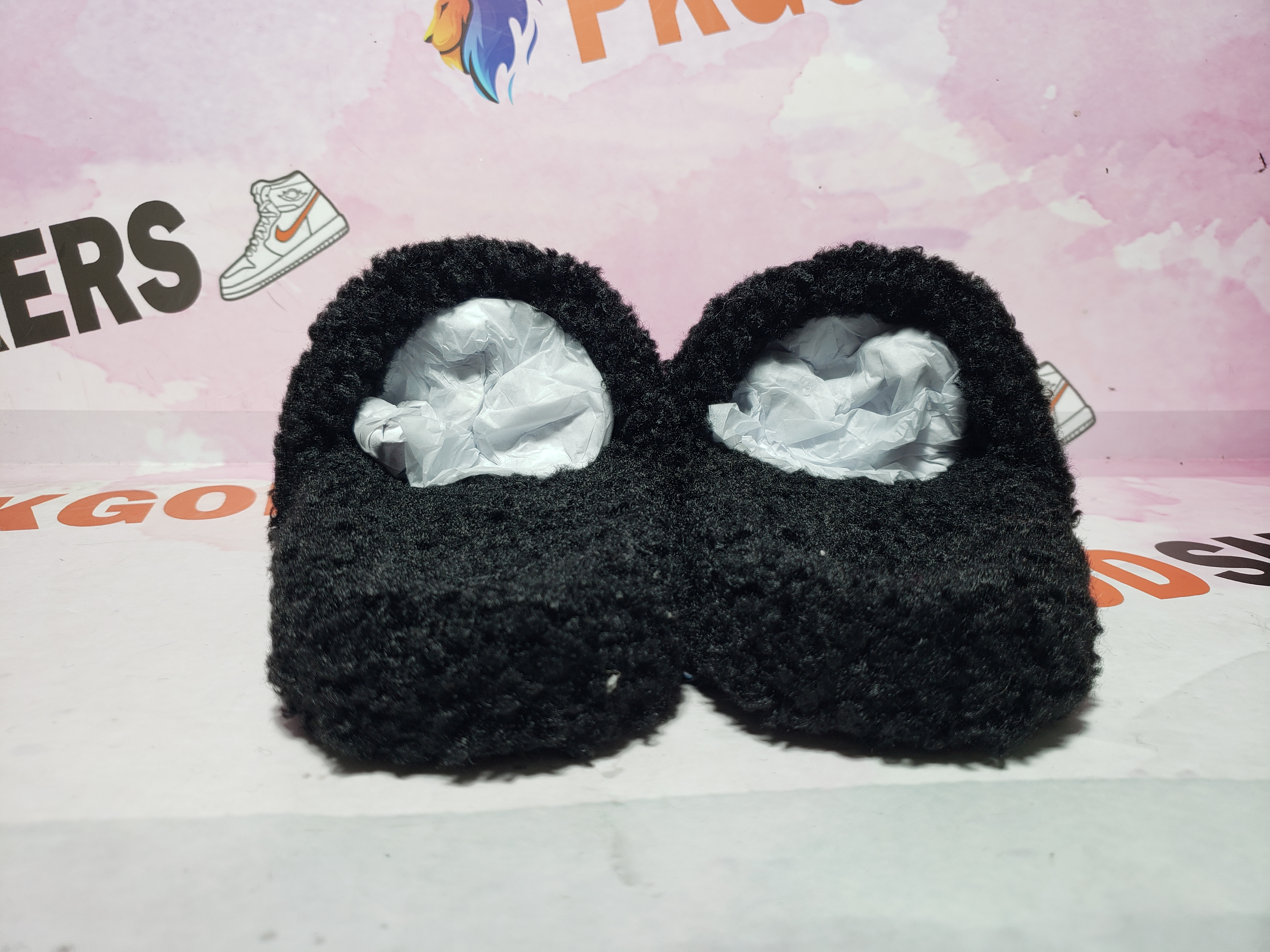 Balenciaga Black Furry Slides