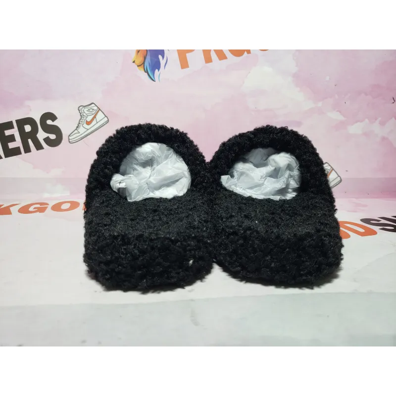 Balenciaga Black Furry Slides
