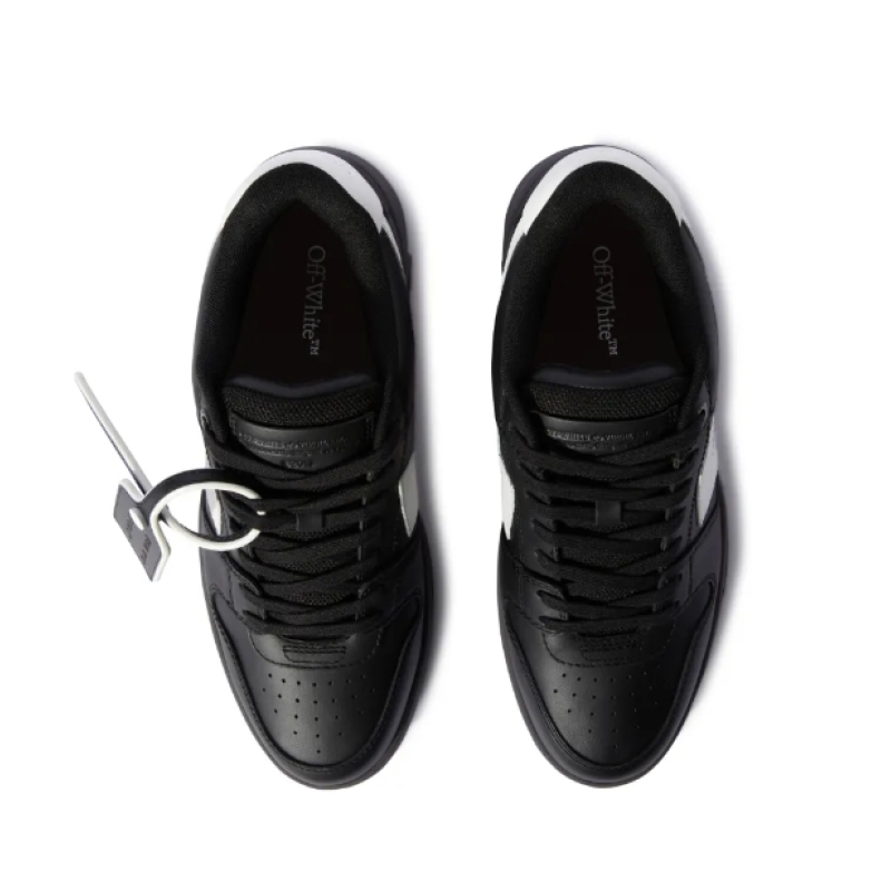 OFF-WHITE Out Of Office OOO Low Tops Black Grey White FW23,OMIA189C99LEA0061001