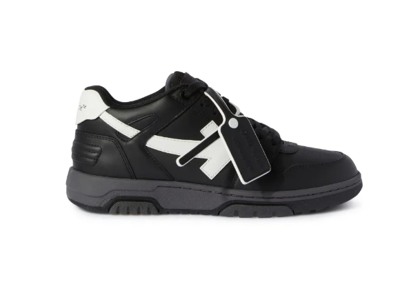 OFF-WHITE Out Of Office OOO Low Tops Black Grey White FW23,OMIA189C99LEA0061001