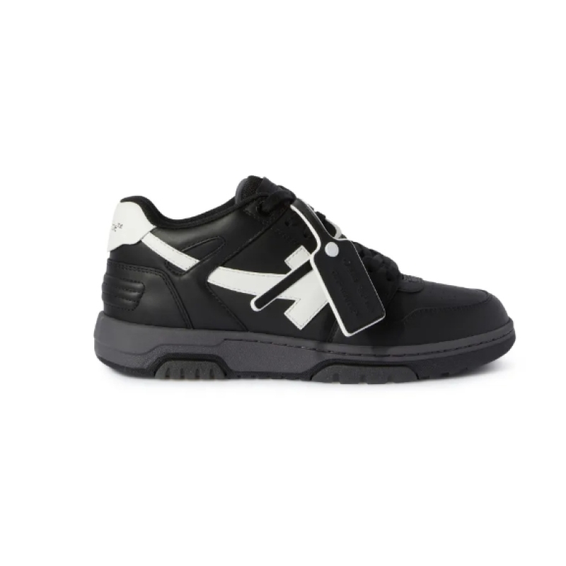 OFF-WHITE Out Of Office OOO Low Tops Black Grey White FW23,OMIA189C99LEA0061001