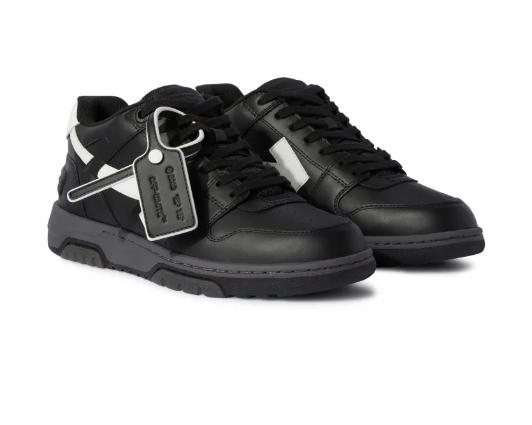 OFF-WHITE Out Of Office OOO Low Tops Black Grey White FW23,OMIA189C99LEA0061001