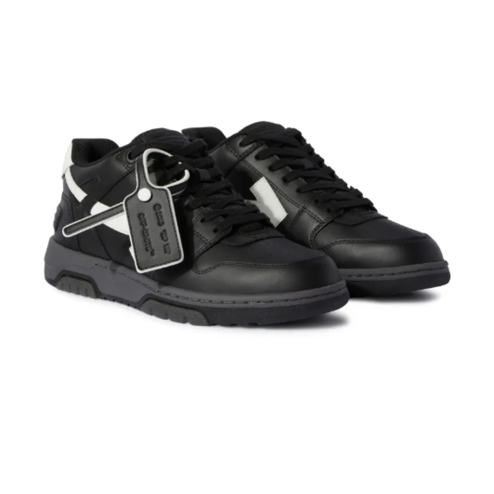 OFF-WHITE Out Of Office OOO Low Tops Black Grey White FW23,OMIA189C99LEA0061001