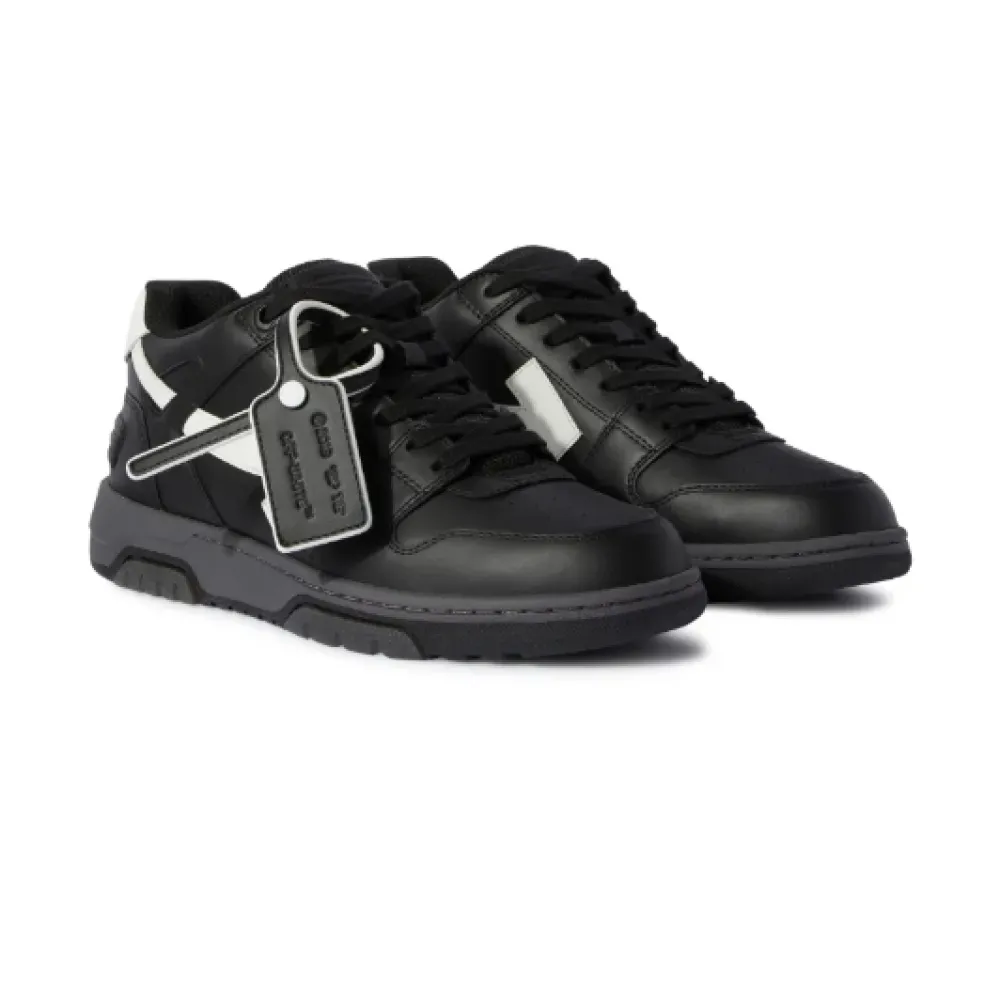 OFF-WHITE Out Of Office OOO Low Tops Black Grey White FW23,OMIA189C99LEA0061001