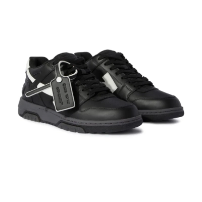 OFF-WHITE Out Of Office OOO Low Tops Black Grey White FW23,OMIA189C99LEA0061001 02