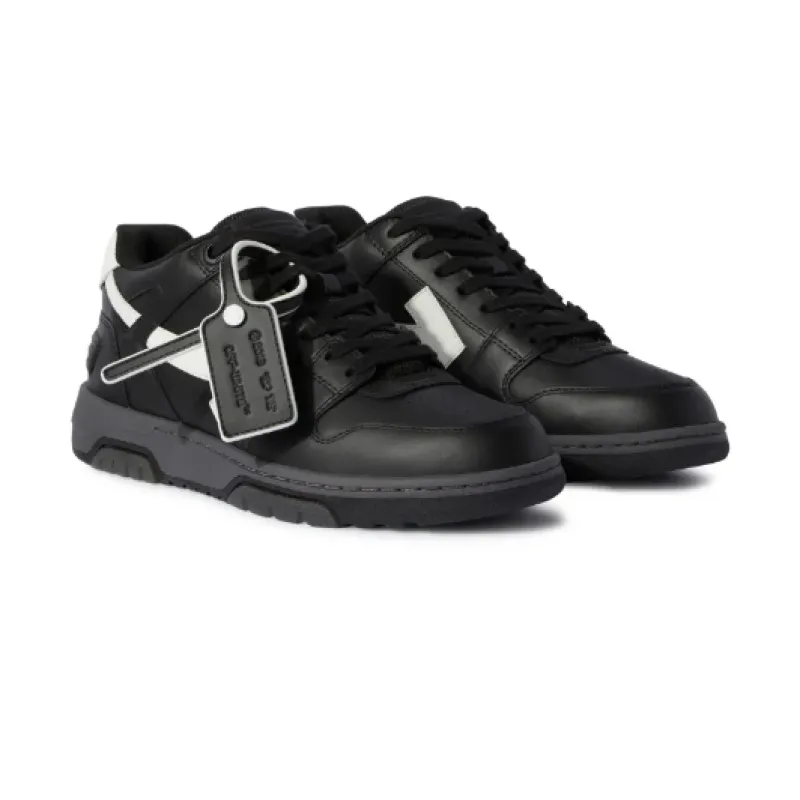 OFF-WHITE Out Of Office OOO Low Tops Black Grey White FW23,OMIA189C99LEA0061001
