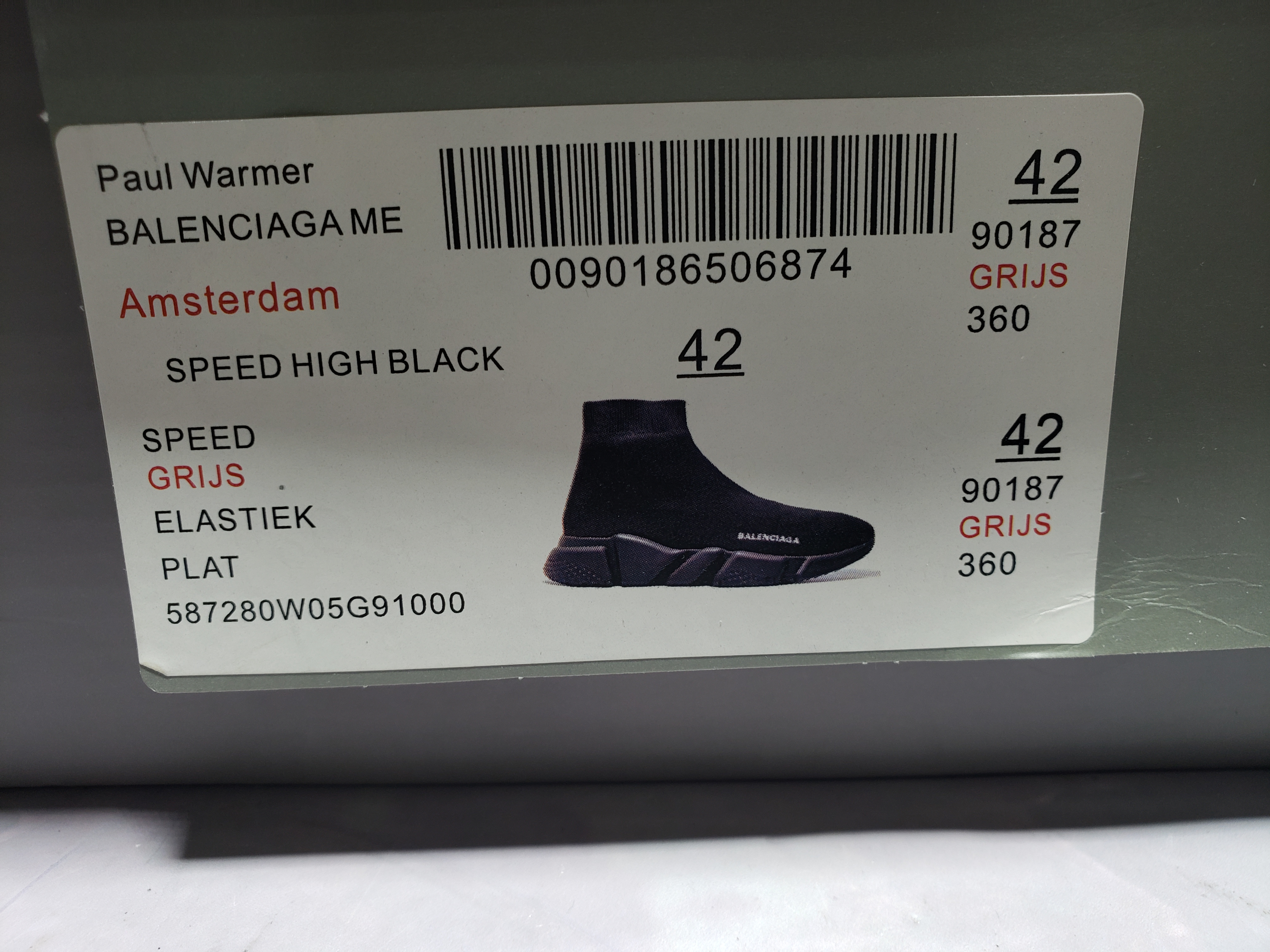 PKGoden Balenciaga socks Sneaker Speed Trainer Black