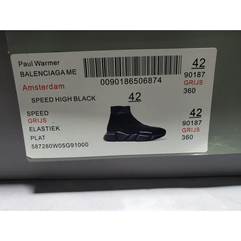 PKGoden Balenciaga socks Sneaker Speed Trainer Black