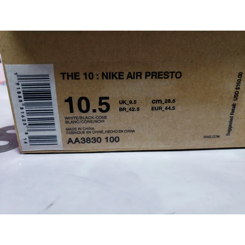 PKGoden OFF-WHITE x Air Presto White AA3830-100