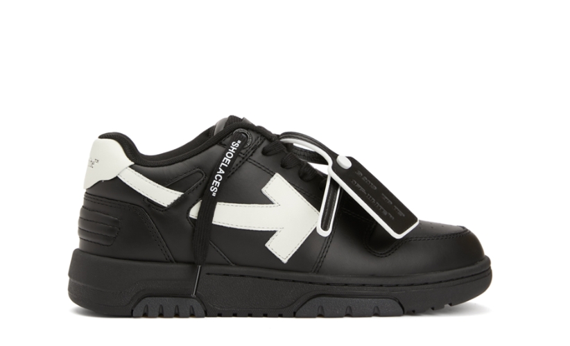 OFF-WHITE Out Of Office OOO Low Tops Black White