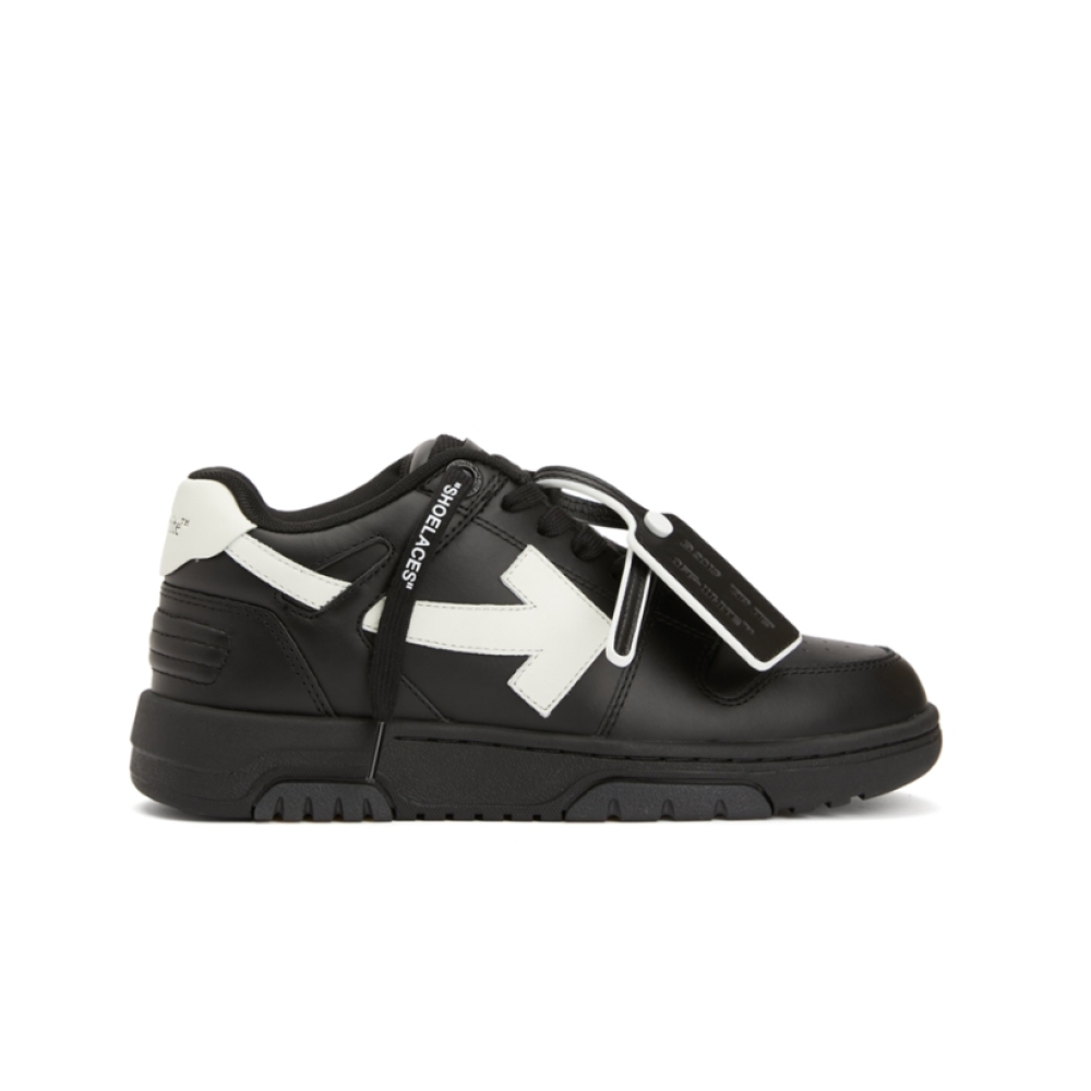 OFF-WHITE Out Of Office OOO Low Tops Black White
