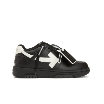 OFF-WHITE Out Of Office OOO Low Tops Black White 01