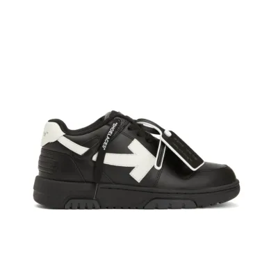 OFF-WHITE Out Of Office OOO Low Tops Black White 01