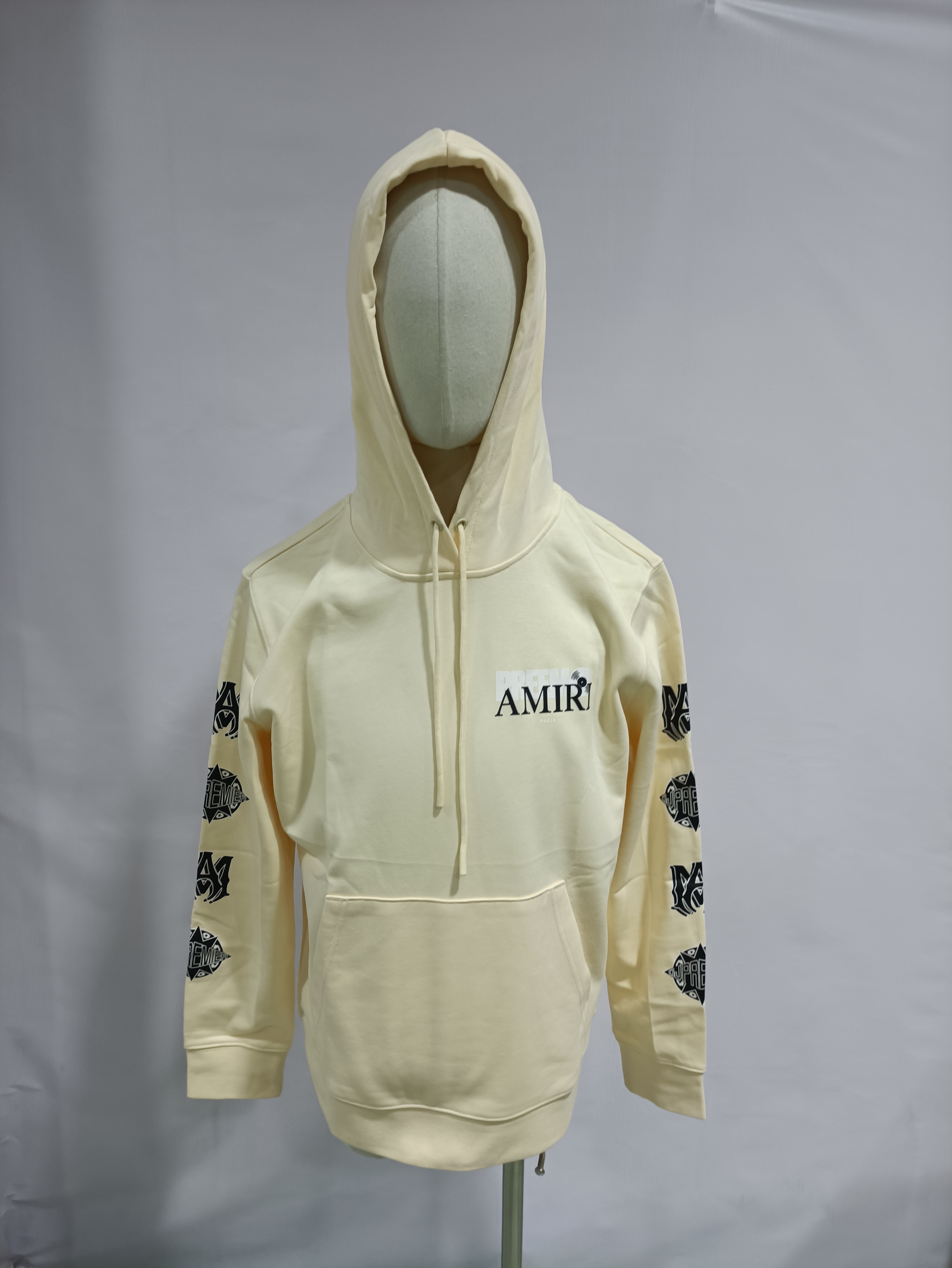 PKGoden Amiri Hoodie Grey and off white, sytM123