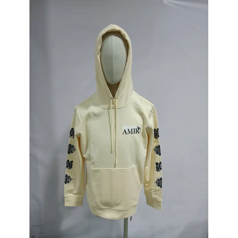 PKGoden Amiri Hoodie Grey and off white, sytM123