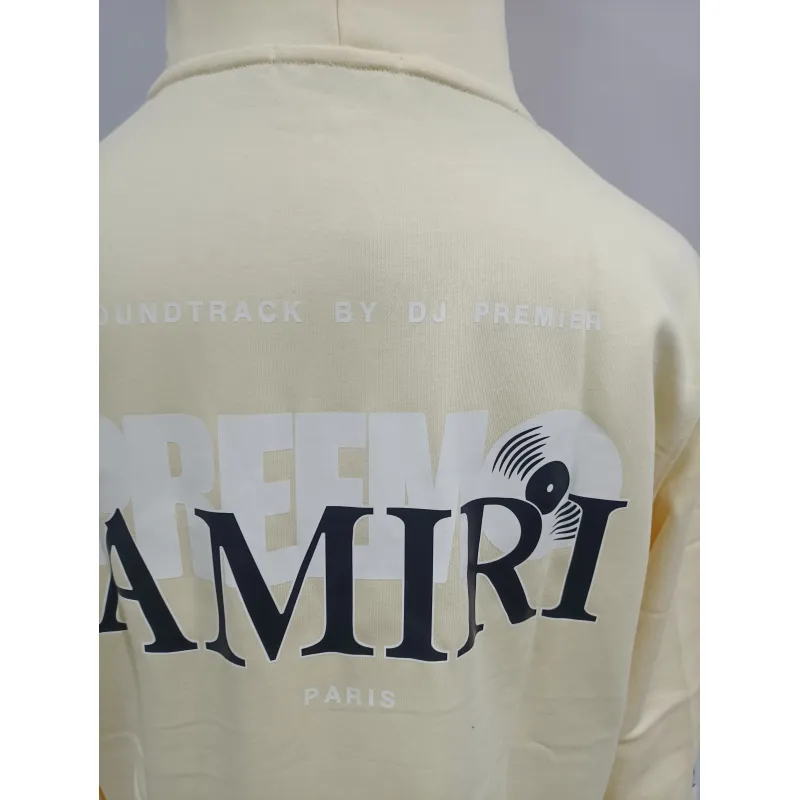 PKGoden Amiri Hoodie Grey and off white, sytM123