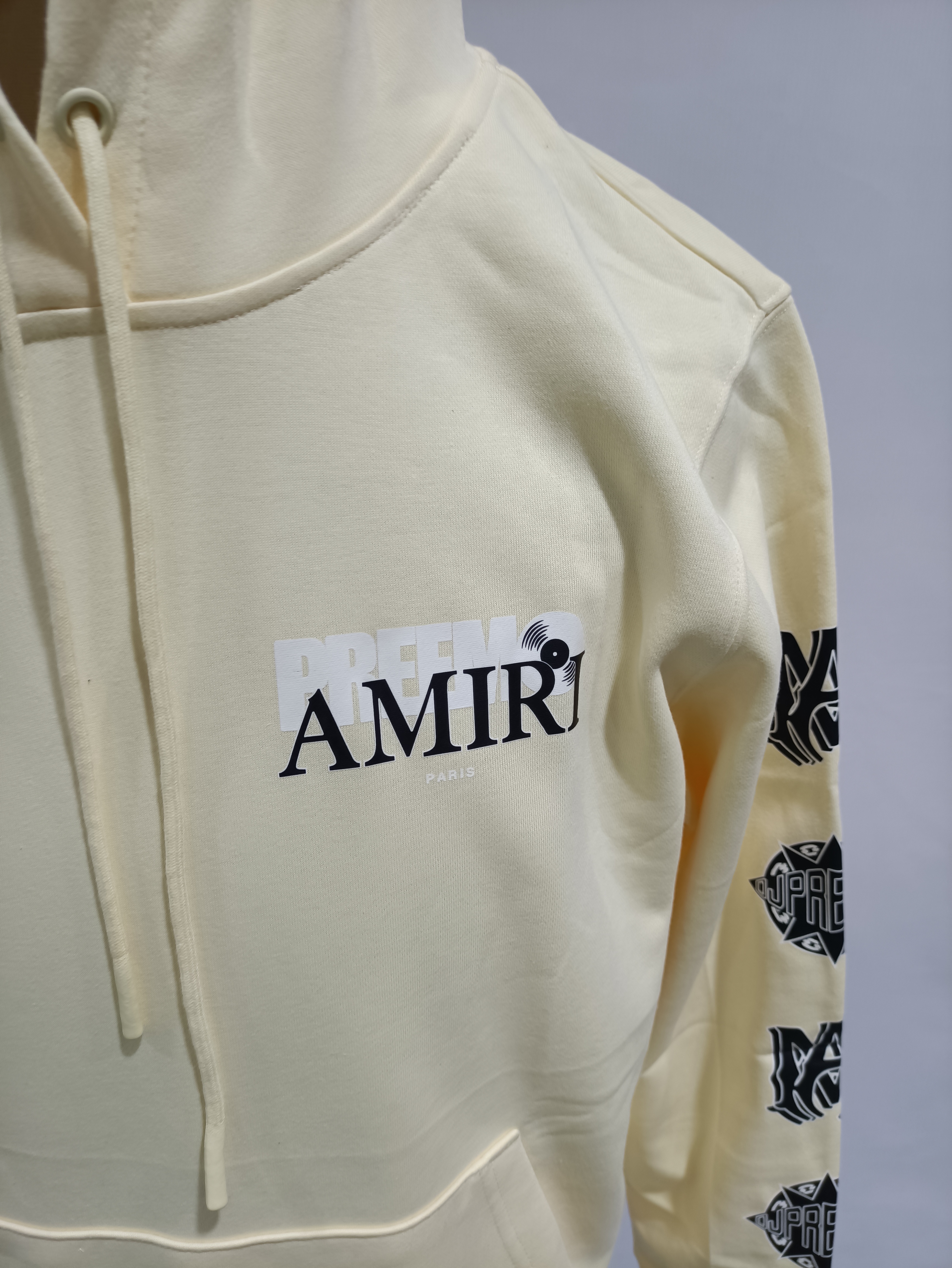 PKGoden Amiri Hoodie Grey and off white, sytM123