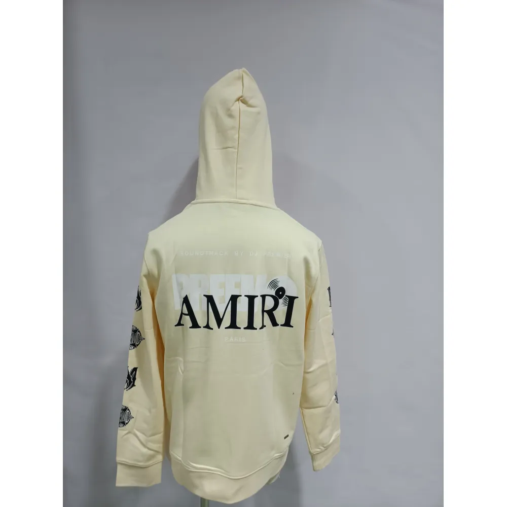 PKGoden Amiri Hoodie Grey and off white, sytM123