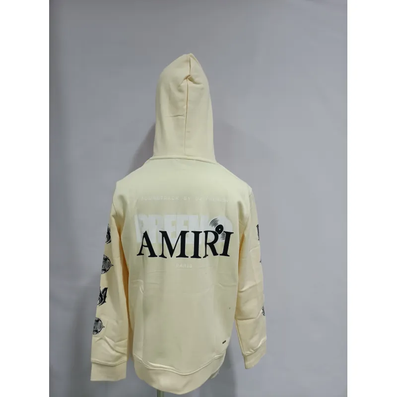 PKGoden Amiri Hoodie Grey and off white, sytM123